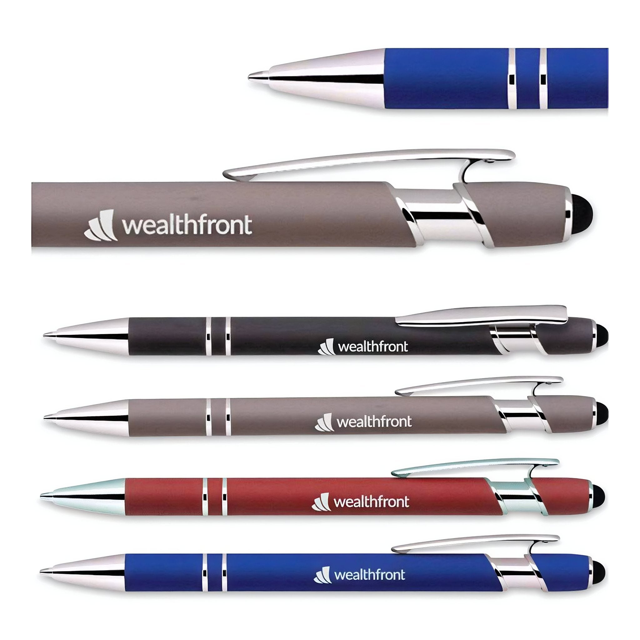 Full Color White Alpha Soft Touch Stylus Pen
